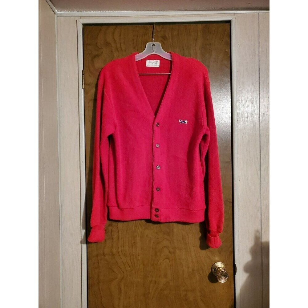 80's Vintage The Fox Sweater JC Penney Acryl Cardigan Size M Kurt Cobain Nirvana